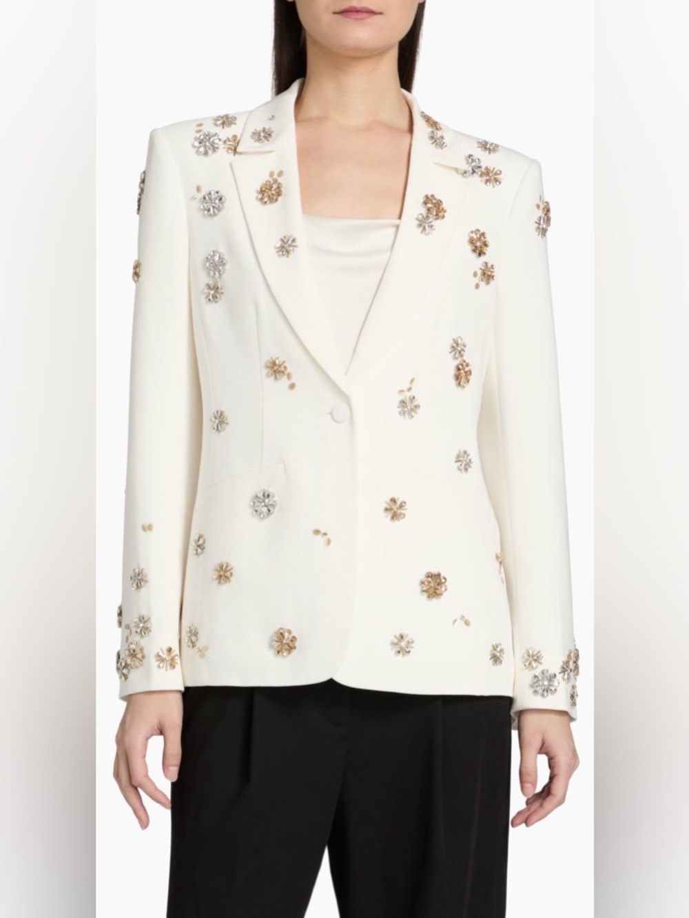 Cinq a Sept Karlie Tumbling Flowers Embellished Blazer - Picture 4 of 12